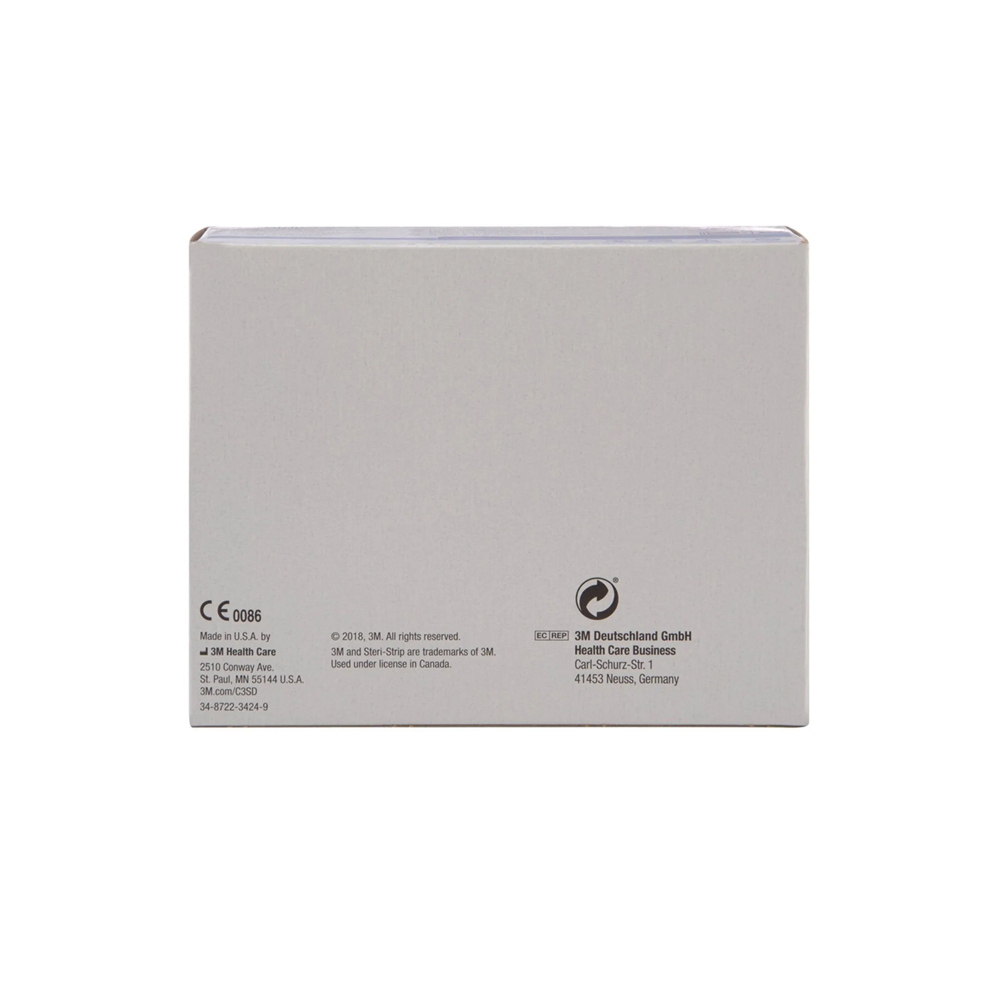 3M Steri-Strip Skin Closure Strips, Non-Woven, 1/2 inch X 4 inch, Reinforced Strip, White, 1 Box of 50
