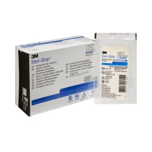 3M Steri-Strip Skin Closure Strips, Non-Woven, 1/2 inch X 4 inch, Reinforced Strip, White, 1 Box of 50