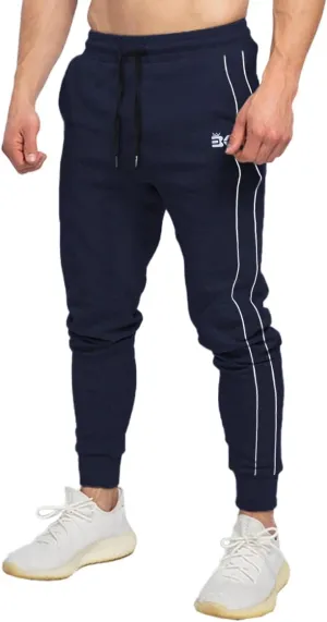 BROKIG Men's Slim Fit Workout Joggers Pants, Casual Breathable Gym Training Tapered Sweatpants with Zipper Pockets