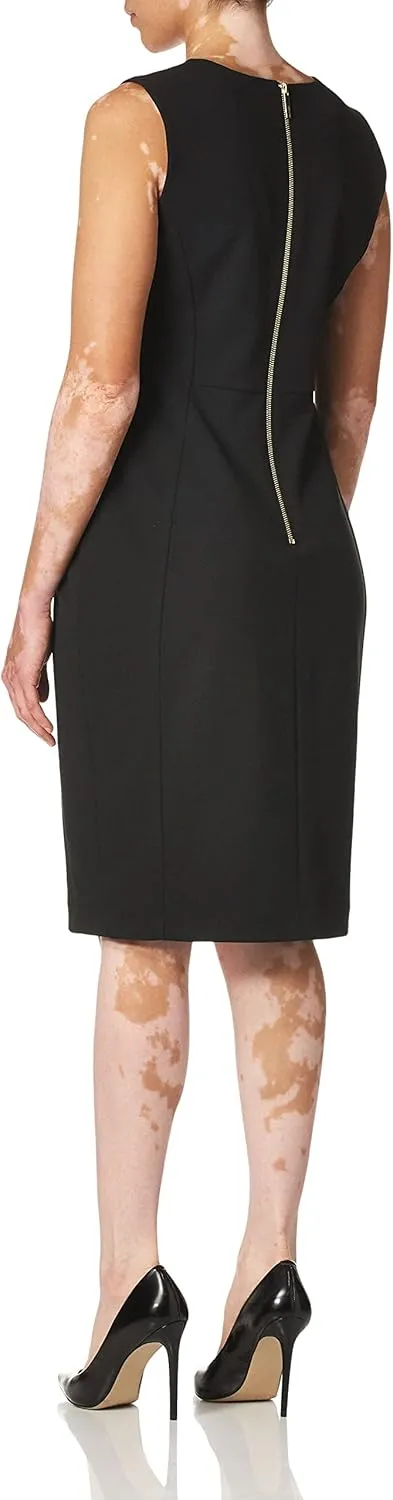 Calvin Klein Women's Sleeveless Scuba Sheath Dress with Princess Seam