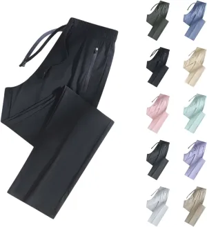 Glide Pants for Women Comfy Stretch Breathable Casual Drawstring Elastic Waist Trousers Quick Dry Active Yoga Pant Seniors