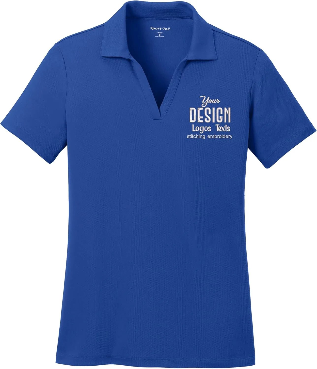 INK STITCH Women Lst640 Custom Embroidery Personalized Logo Texs Mesh Cool Fit Polo Shirts