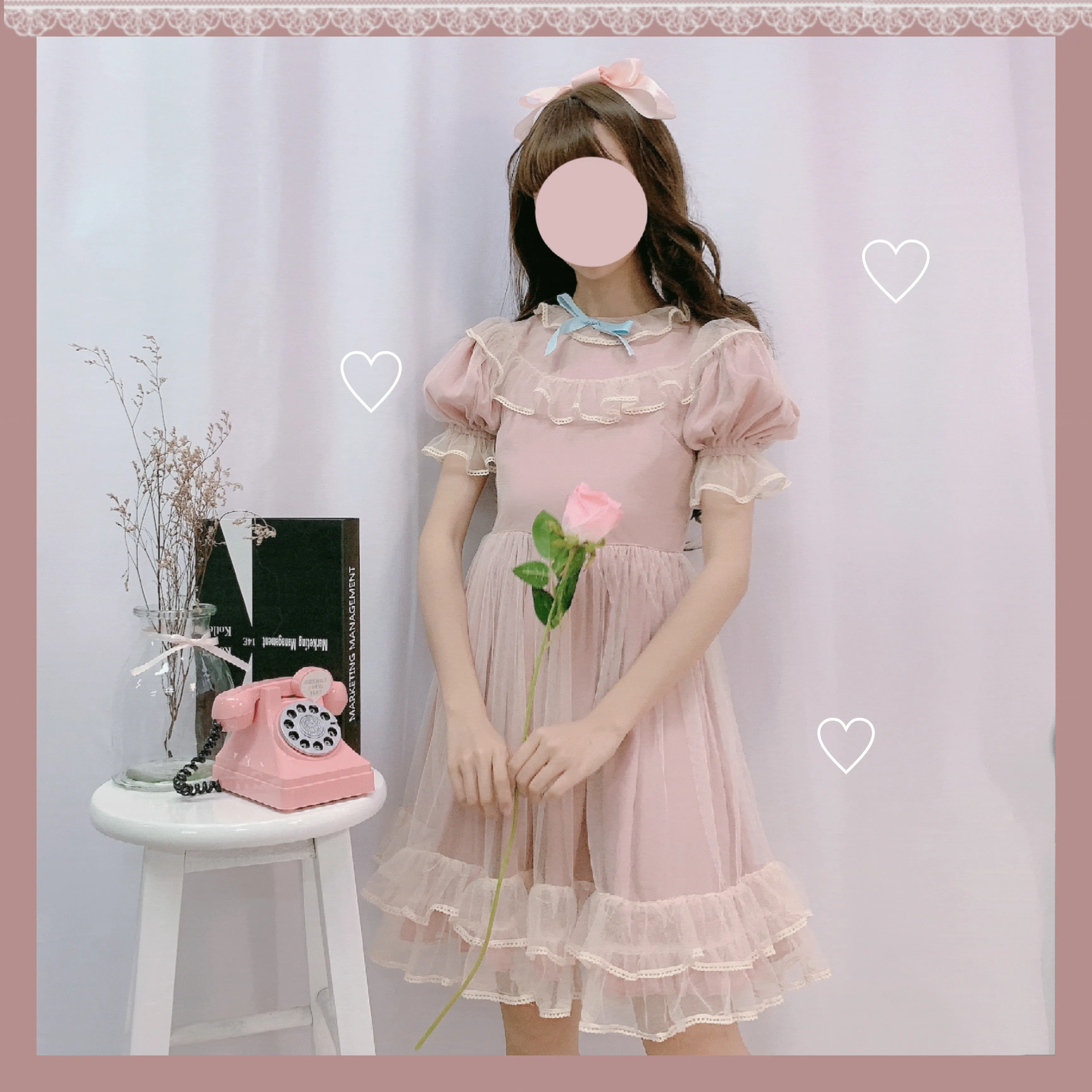 Lolita Two-layered Mesh Dress With Bowknot