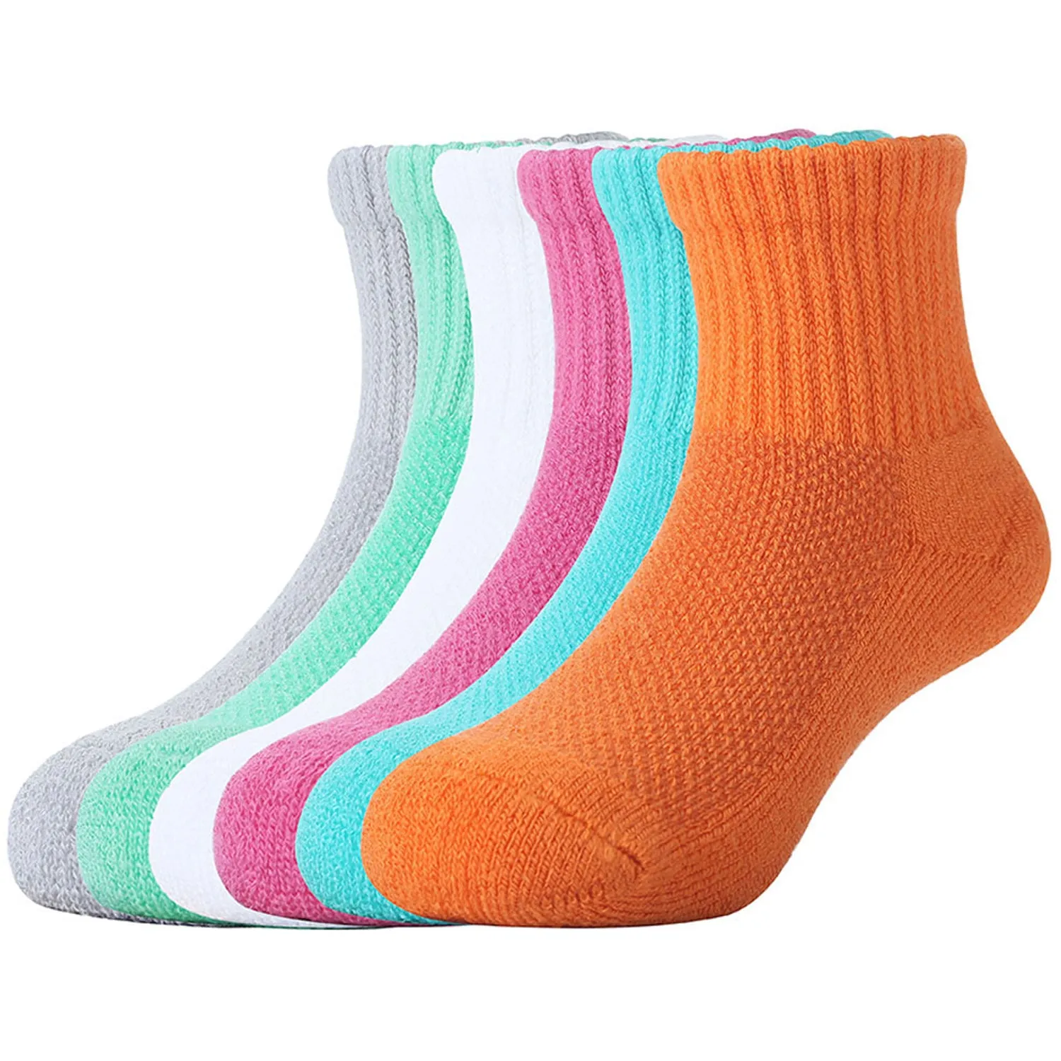 MD 6 Pairs Baby Bamboo Cushioned Newborn Toddler Non-Skid Socks
