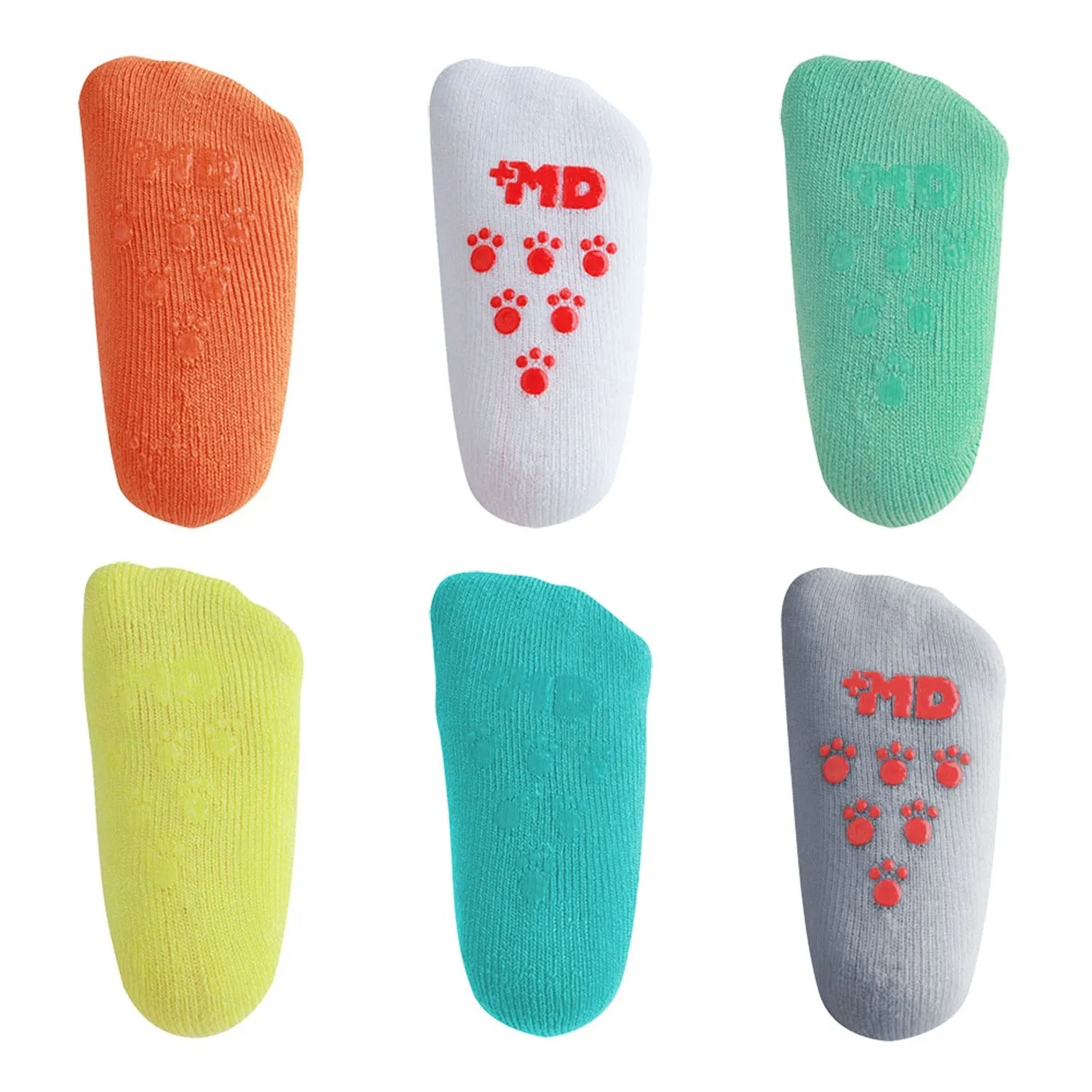 MD 6 Pairs Baby Bamboo Cushioned Newborn Toddler Non-Skid Socks