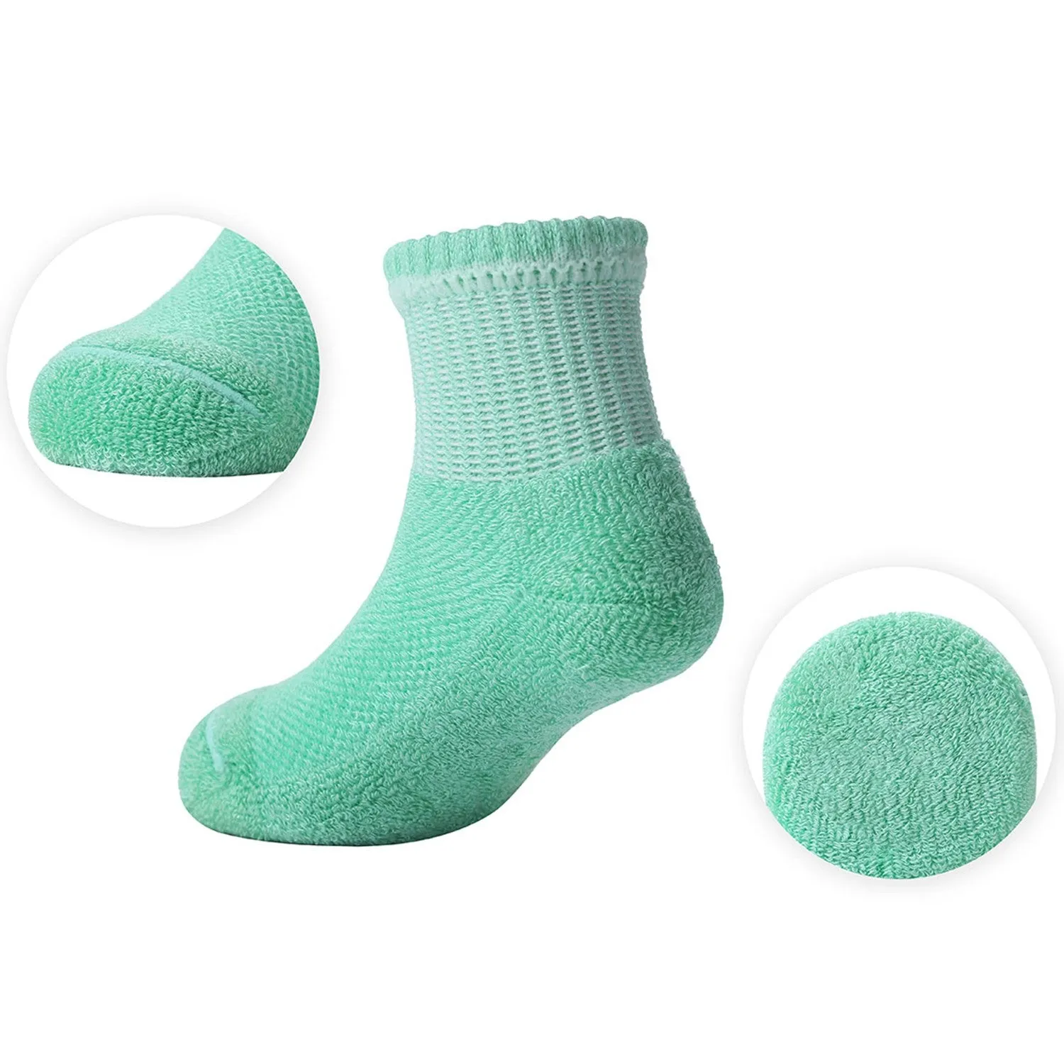 MD 6 Pairs Baby Bamboo Cushioned Newborn Toddler Non-Skid Socks