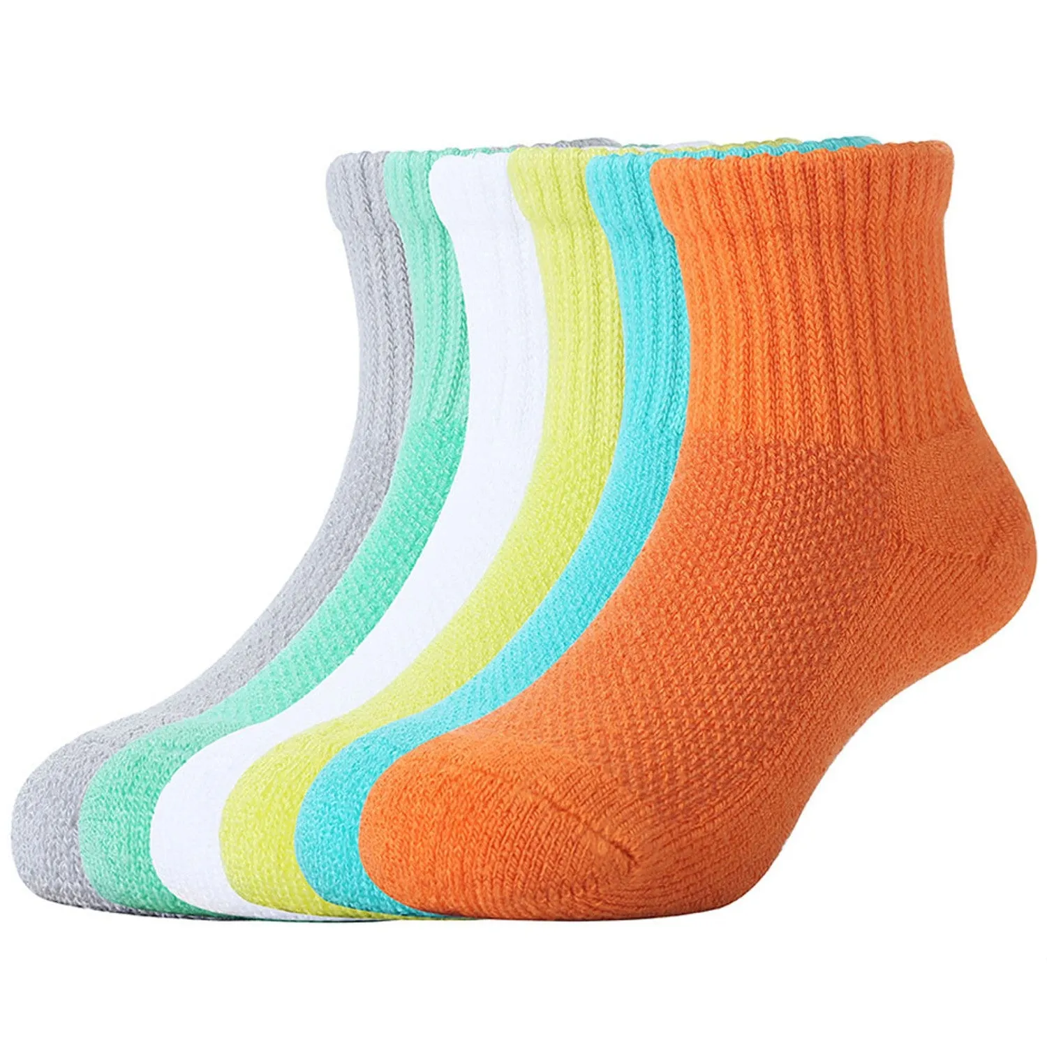 MD 6 Pairs Baby Bamboo Cushioned Newborn Toddler Non-Skid Socks
