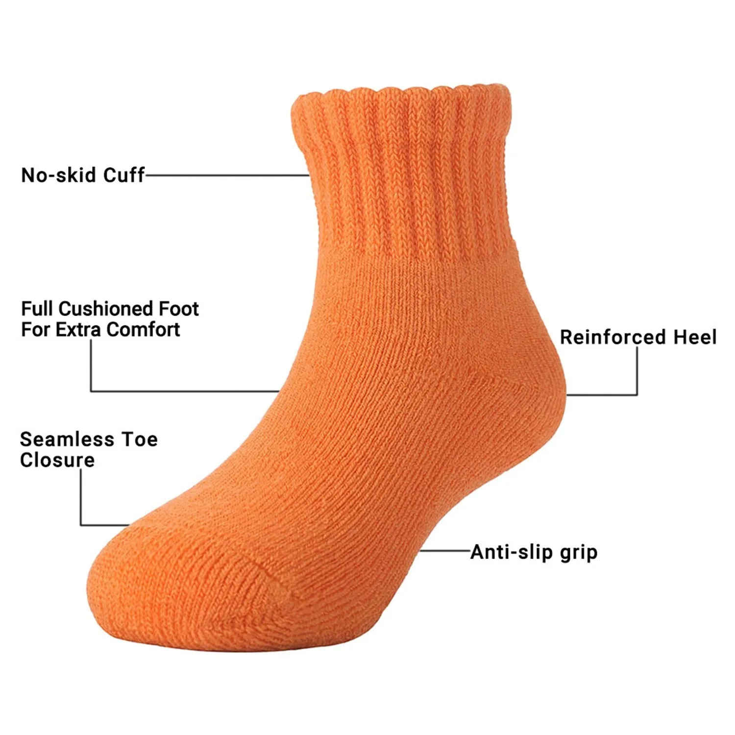 MD 6 Pairs Baby Super Soft Bamboo Full Cushioned Newborn Toddler Socks