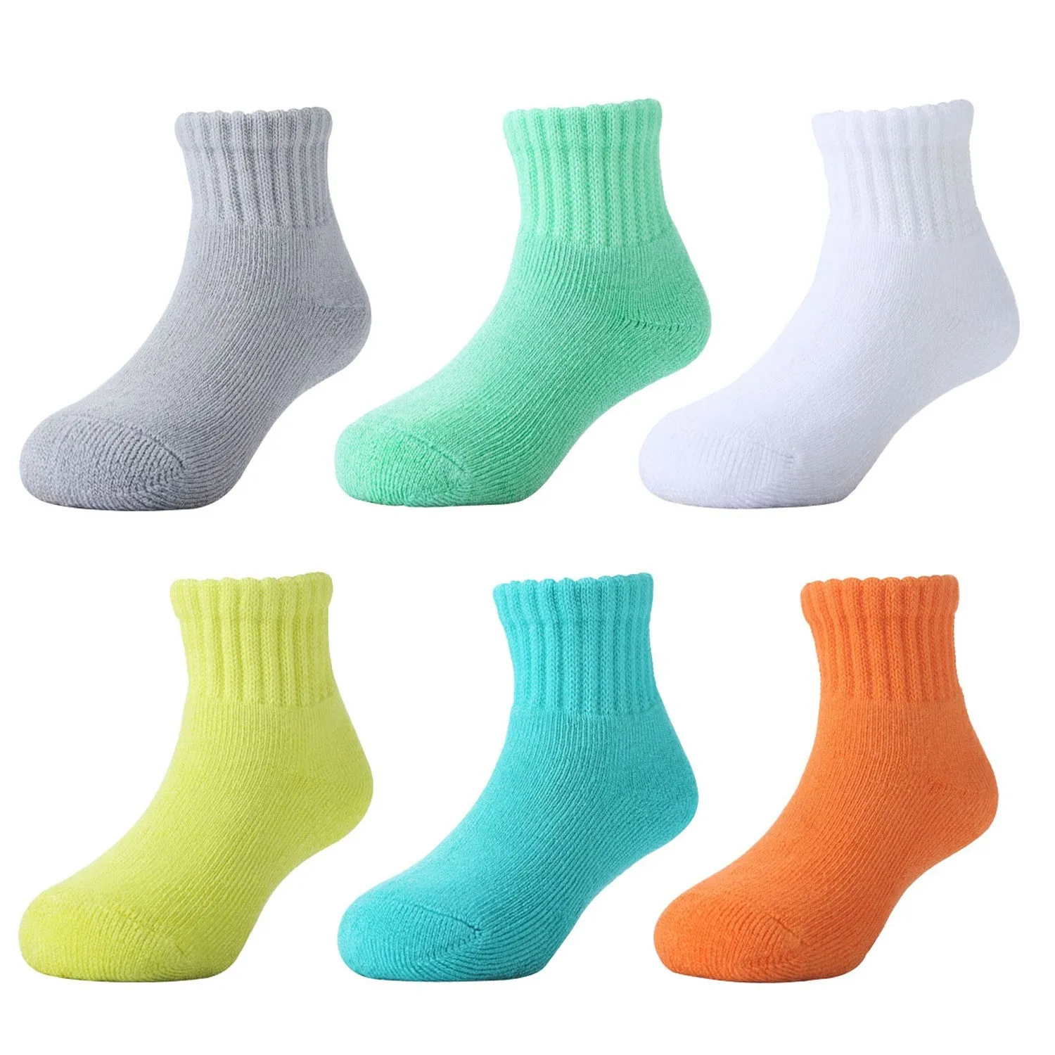 MD 6 Pairs Baby Super Soft Bamboo Full Cushioned Newborn Toddler Socks