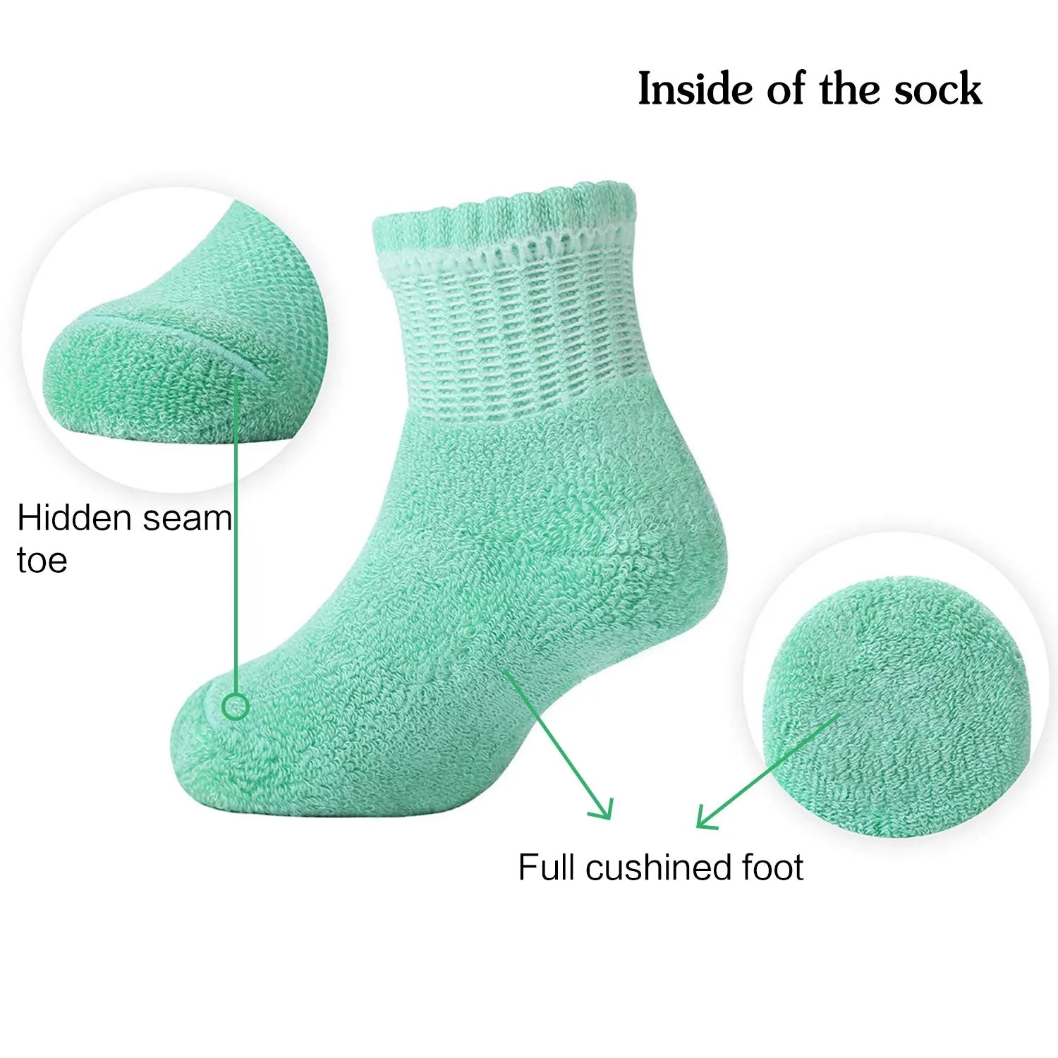 MD 6 Pairs Baby Super Soft Bamboo Full Cushioned Newborn Toddler Socks