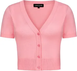 MINTLIMIT Women's Cropped Shrug Bolero 3/4 Sleeve Button Down Cardigan Sweater
