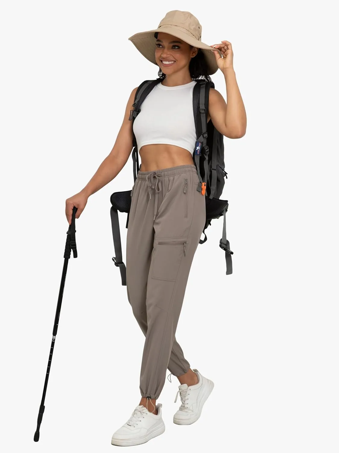 NATUVENIX Hiking Pants Women Lightweight Summer Travel Pants Women Quick Dry Womens Cargo Joggers Breathable Outdoor Pants
