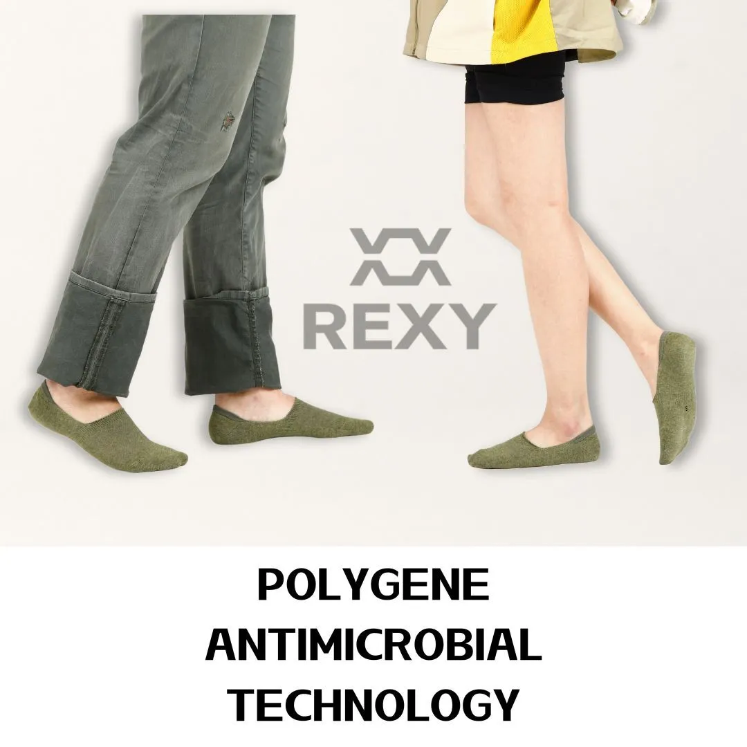 Non-Slip Antimicrobial No Show Ankle Socks 10x Pack Rexy