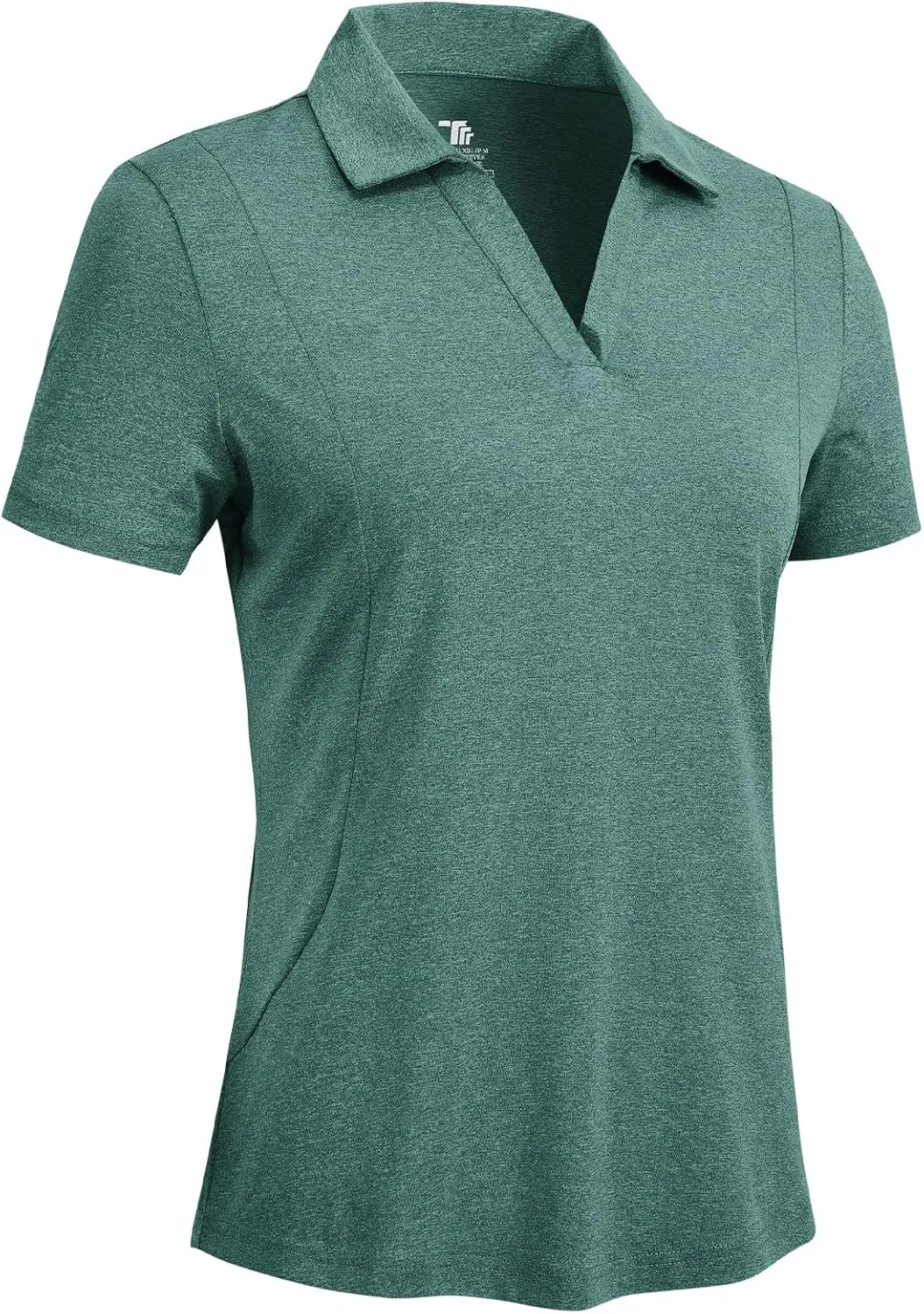 Rdruko Women's Golf Shirts Short Sleeve Polo Tennis V Neck Collared Shirts Dry Fit