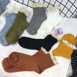 Sale Sweet Lace Ruffles Edge Vintage Princess Socks