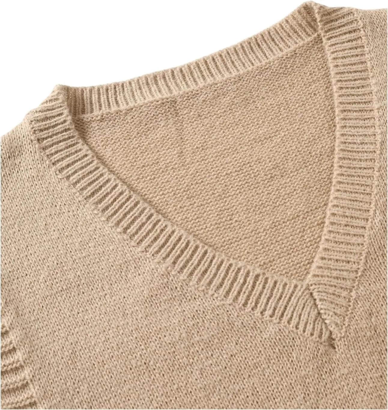 SHENHE Men's V Neck Sleeveless Plain Soft Sweater Vest Pullover Preppy Top