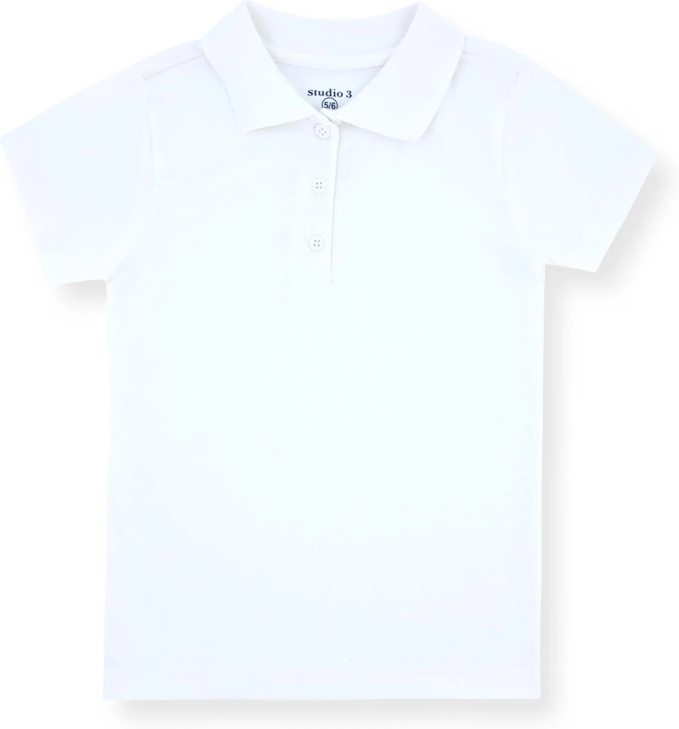 Studio 3 Girls' 4-Pack Soft Jersey Short Sleeve Polo Shirts