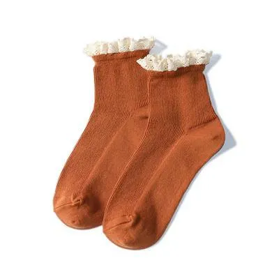 Sweet Lace Ruffles Edge Vintage Princess Socks