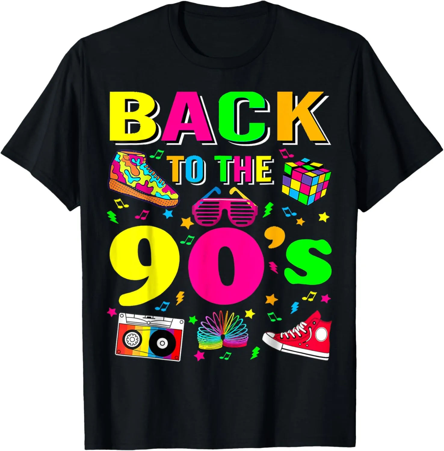 Vintage Retro Back To 90's 1990s Cool Nineties Costume Party T-Shirt