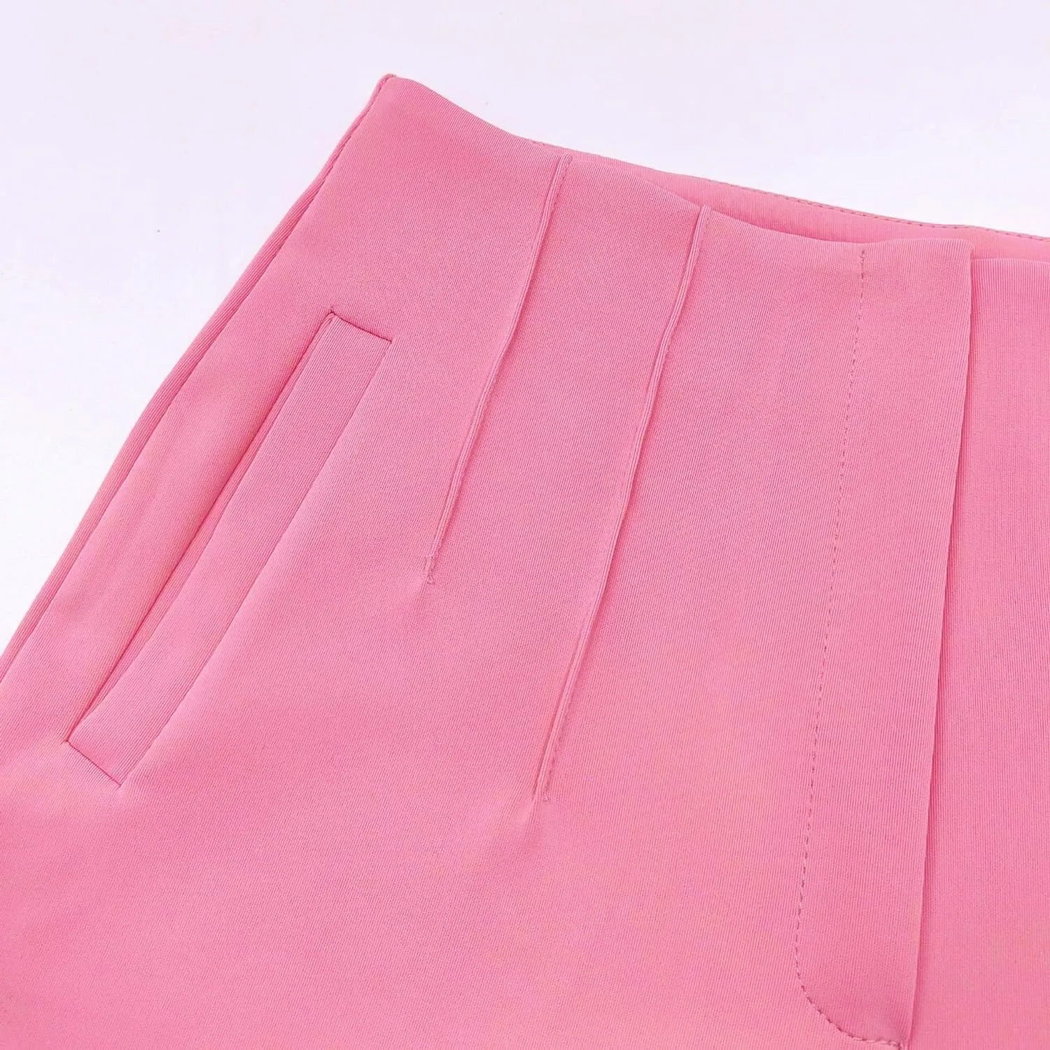 Womens High Waisted Pants Trendy Pleated Straight Leg Dress Pant Business Work Casual Trousers