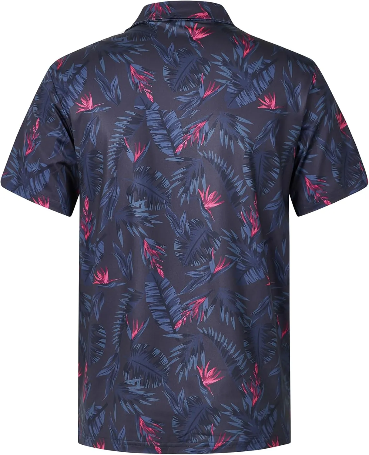 zeetoo Mens Golf Polo Shirt Hawaiian Polo Shirts for Men Moisture Wicking Dry Fit Soft Breathable Short Sleeve 4-Way Stretch